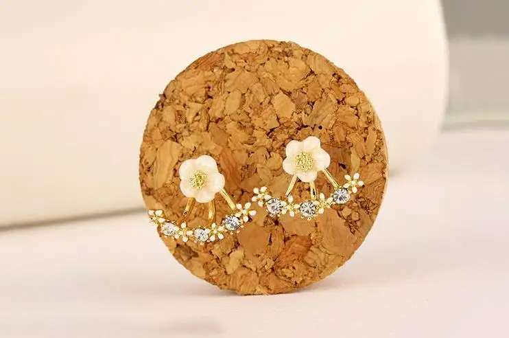 Новые модные хрустальные серьги гвоздики с цветком букле d'oreille для женщин