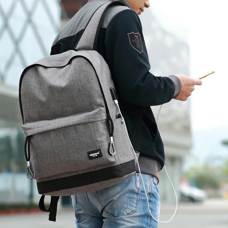 Waterproof Backpack USB 15.6 Inch Laptop Bag Men Women Large Capacity Black Grey Backpacks School Bags Mochila Masculina BP0148 (2)