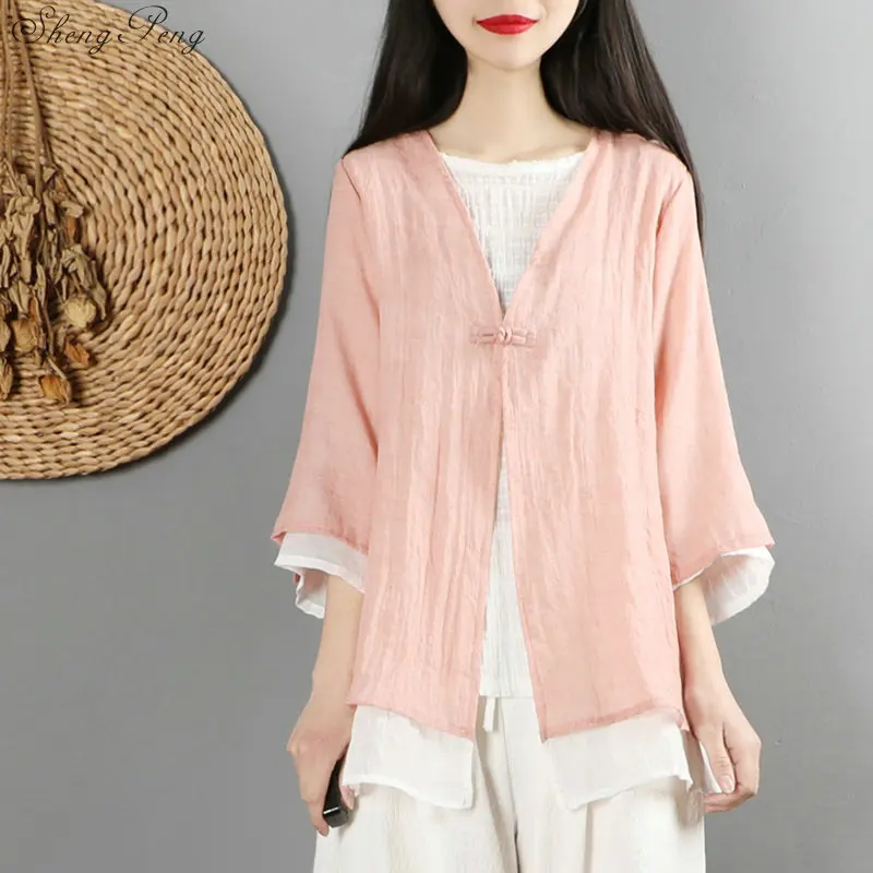Традиционная китайская одежда для женщин топы и блузки рубашка Восточное женское платье-Ципао Топ Китай одежда G161