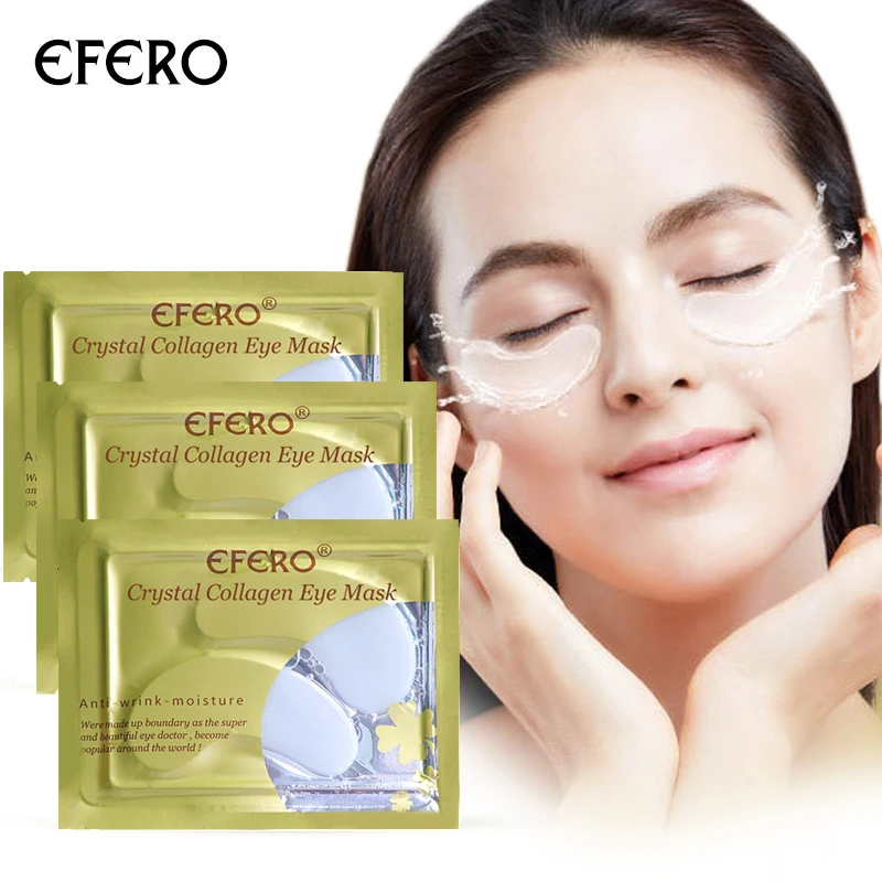 

efero 20pcs=10pair Crystal Collagen Eye Mask Anti-Wrinkle Moisturizing Eyelid Patch Under the Eye Masks Dark Circle Eye Patch