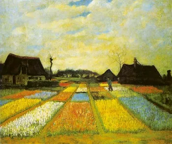 

Tulip field oil painting Art Handmade Needlework Embroidery DIY Cross Stitch Kits Crafts 14CT Unprinted Home decor wall Arts