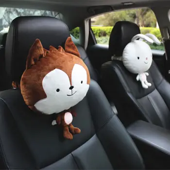 

2 pcs neck pillows Descendants of the sun wolf rabbit bunny Car neck pillow plush doll toys for children
