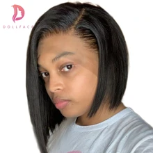 Short Lace Front Human Hair Wigs Bob Wig Full and Thick For Black Women Natural Color Brazilian Remy Hair Free Shipping Dollface
