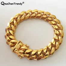 14 мм, 22 см, нержавеющая сталь, хип-хоп, женские и мужские, кантри, кубинские цепи, браслеты, рэппер, застежка даргон, браслет, ювелирные изделия, Прямая поставка