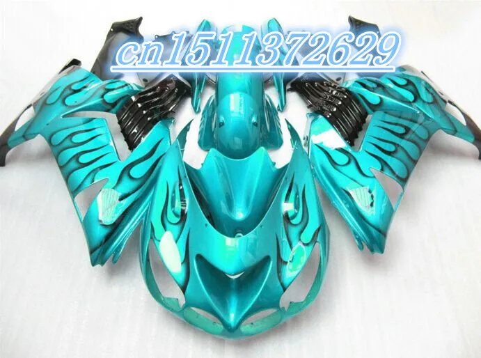 Bo Горячая продажа Обтекатели для Kawasaki ninja blue flames black ZX14 2006-2011 обтекатель комплект