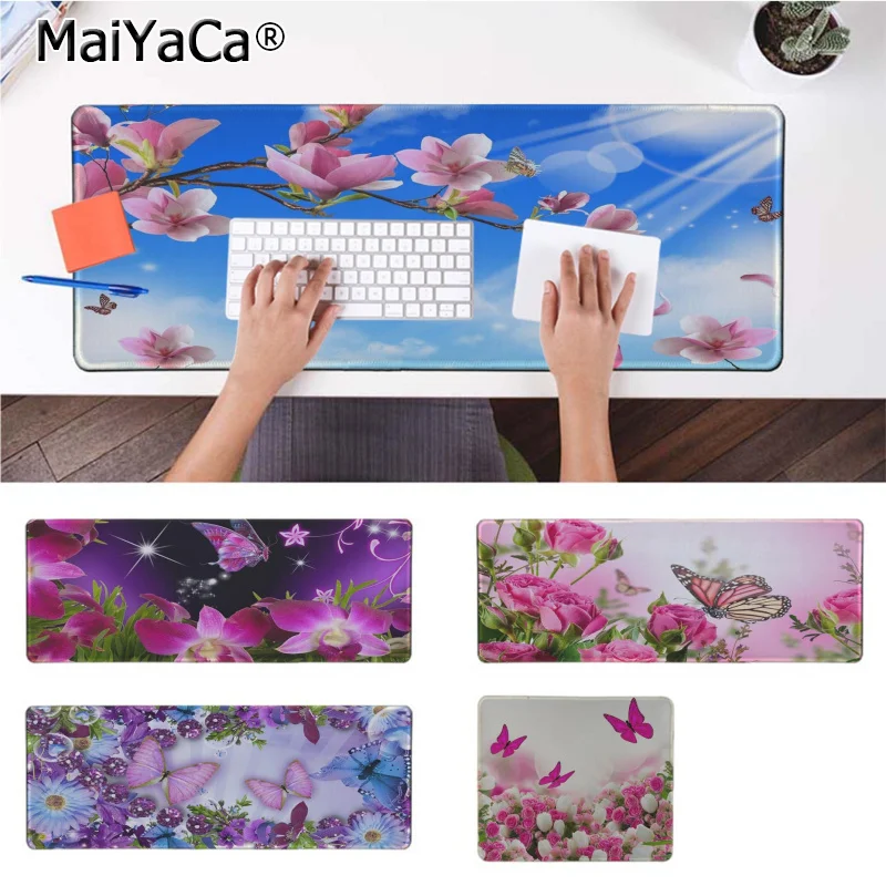

MaiYaCa Hot Sales beautiful flower butterfly Laptop Computer Mousepad Free Shipping Large Mouse Pad Keyboards Mat