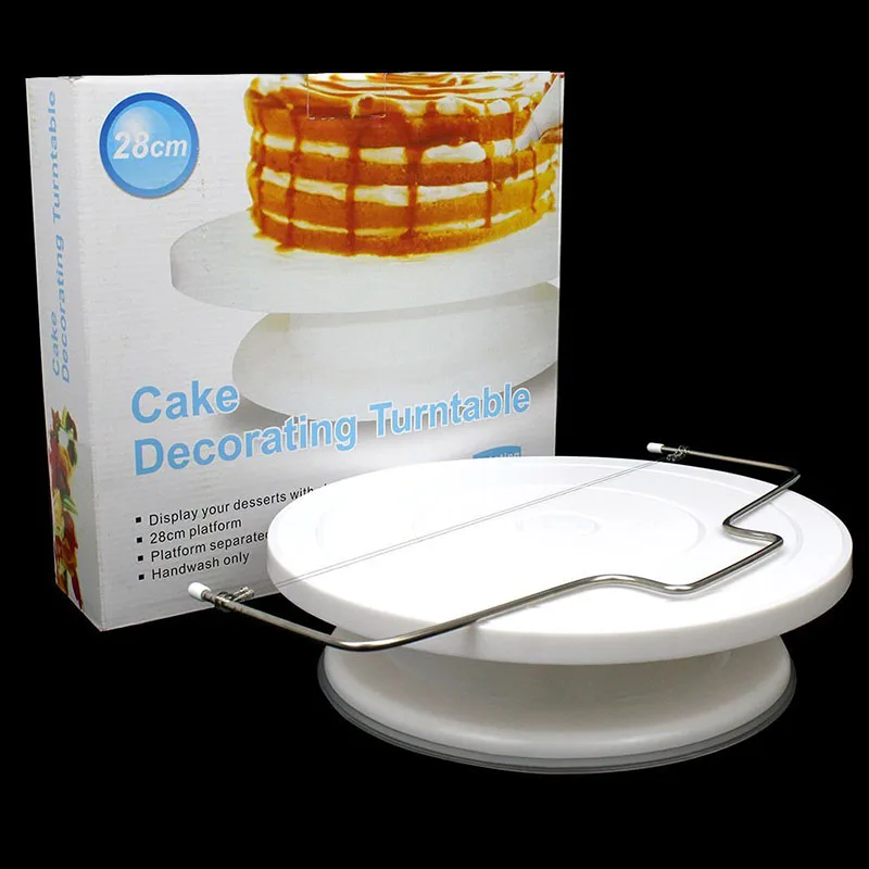 BAKHUK 28cm Plastic Rotating Cake Decorating Turntable & 1
