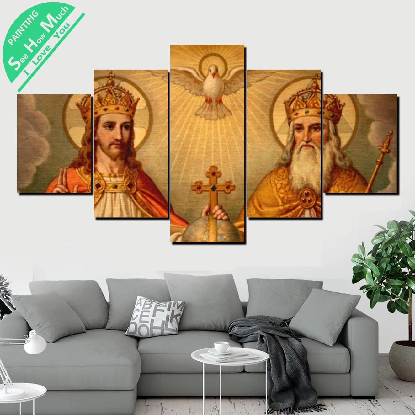 Лучший! 5 Шт. Святая Троица Современного Искусства Wall Art Холст Плакат и Печать Холст Картины Декоративная