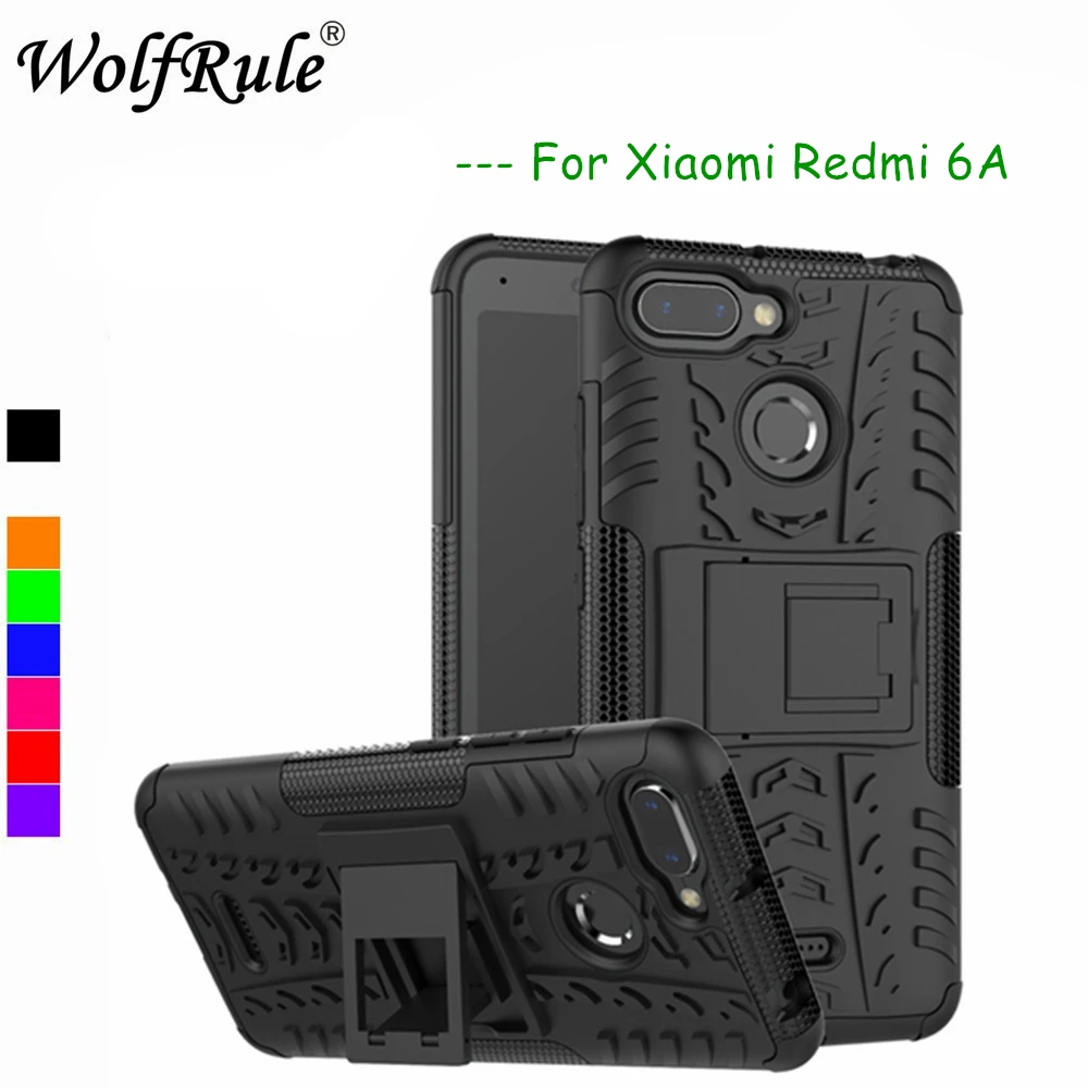 Чехол WolfRule Xiaomi Redmi 6 чехол Xiomi 6A двухслойный защитный для задней панели подставка