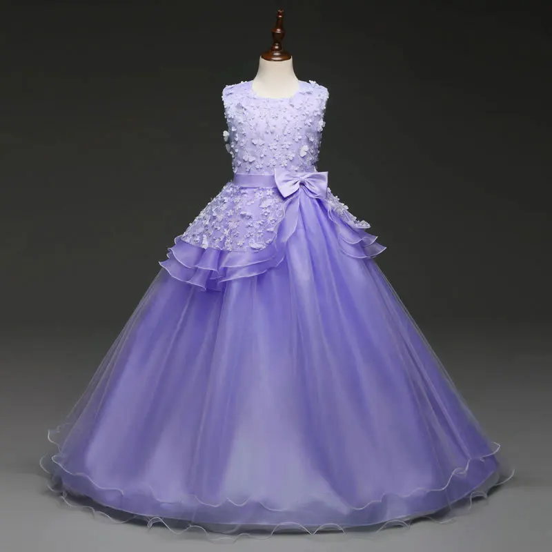 Girls dresses for weddings autumn 2018 party dress long costume for kids graduation gowns vestido de festa longo infantil menina