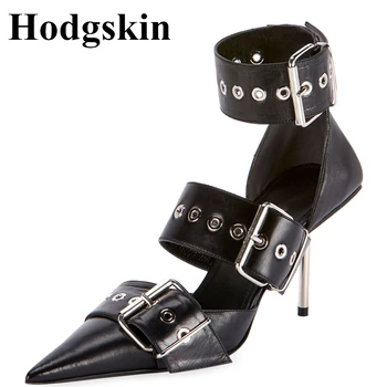 

Luxury Leather Pointed Toe Women Boots Thin High Heel Breathable Hollow Ankle Boots Spring Summer Party Dress Sandals Women