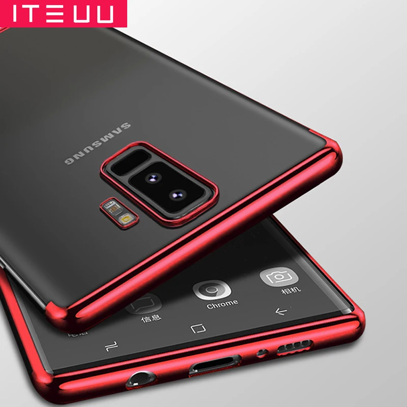 

ITEUU TPU Clear Electroplating Phone Case for Samsung Galaxy S9 Plus S9 Cases Soft Transparent Back Cover Shell Luxury