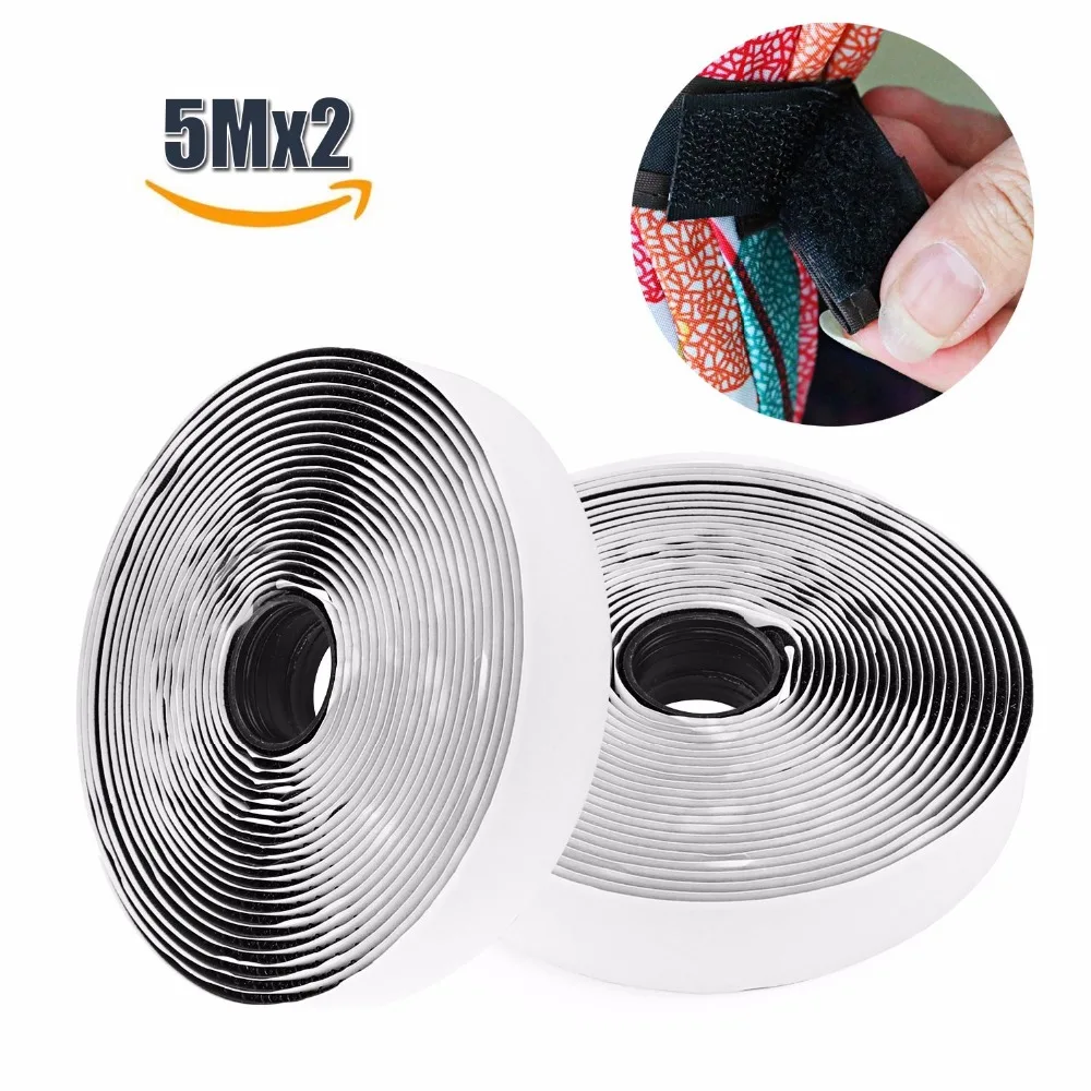 

5M*2 Hook and Loop Tape, Self Adhesive Sticky Tape, Heavy Duty Hook Loop Tape Reusable Double Sided Sticky Tape