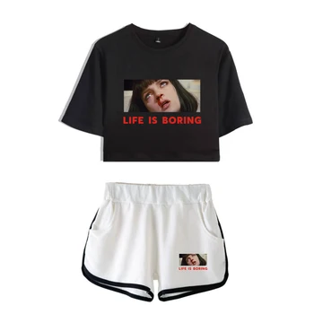 

Pulp Fiction New Shorts Women Casual Super shorts Outerwear Femme Contrast Summer Soft Elastic Waist Shorts