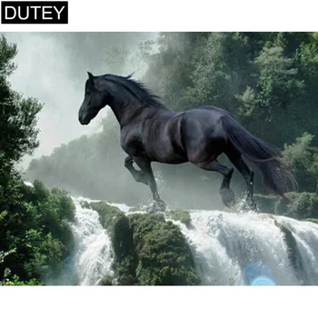 

Full Square/Round Drill 5D DIY Diamond Painting"Dark Horse Falls"3D Diamond Embroidery Cross Stitch Mosaic Home Decor Gift JCC