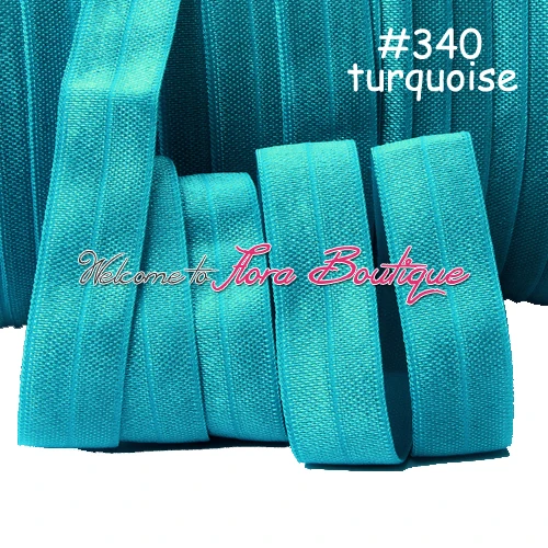 

#340 turquoise elastic ribbons, wholesale fold over elastic fold over elastic