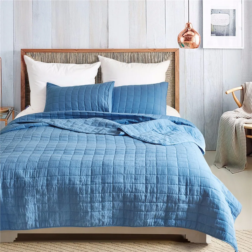 

Luxury Weding Decoration Bed Spread Solid Lattice Thick Soft Warm 3pcs/set Quilt Bedspreads Bedcover Coverlet Set US Queen
