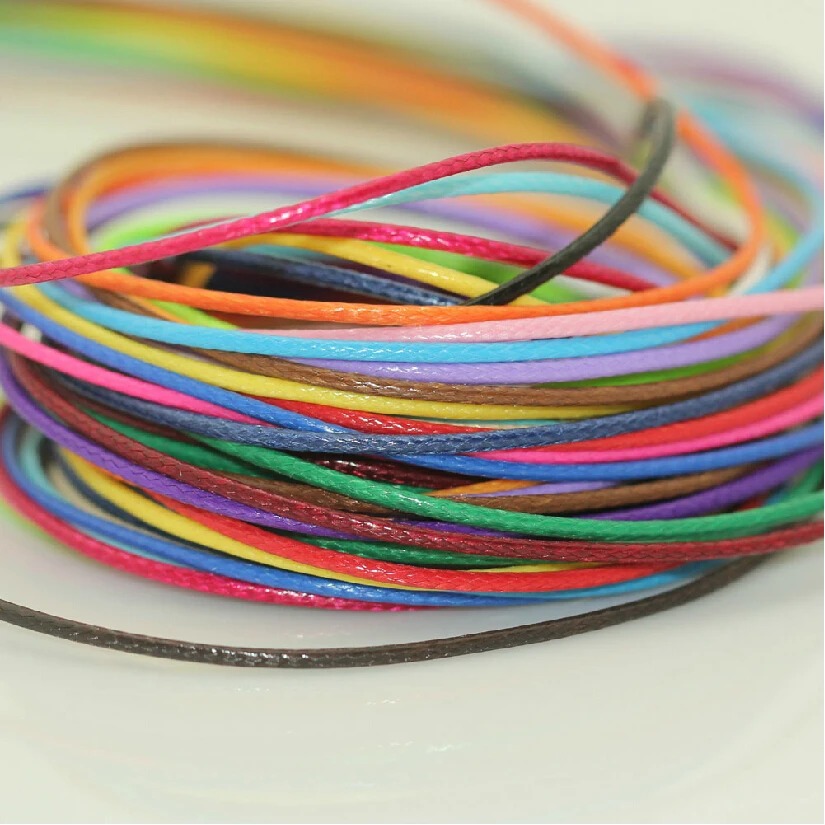 1 мм 2 мм воск шнур 10 м/лот смешанные цвета воск кожаный шнур веревка для ожерелья и браслета ювелирных изделий DIY аксессуары