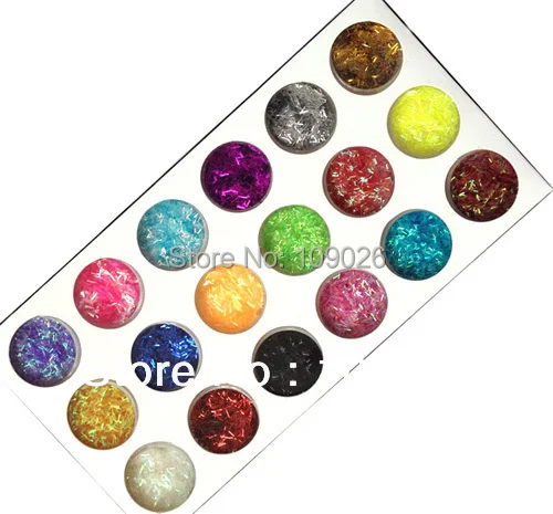 18 COLOR LACE GLITTER DUST TINSEL THREADS FOR NAIL ART Free Shipping