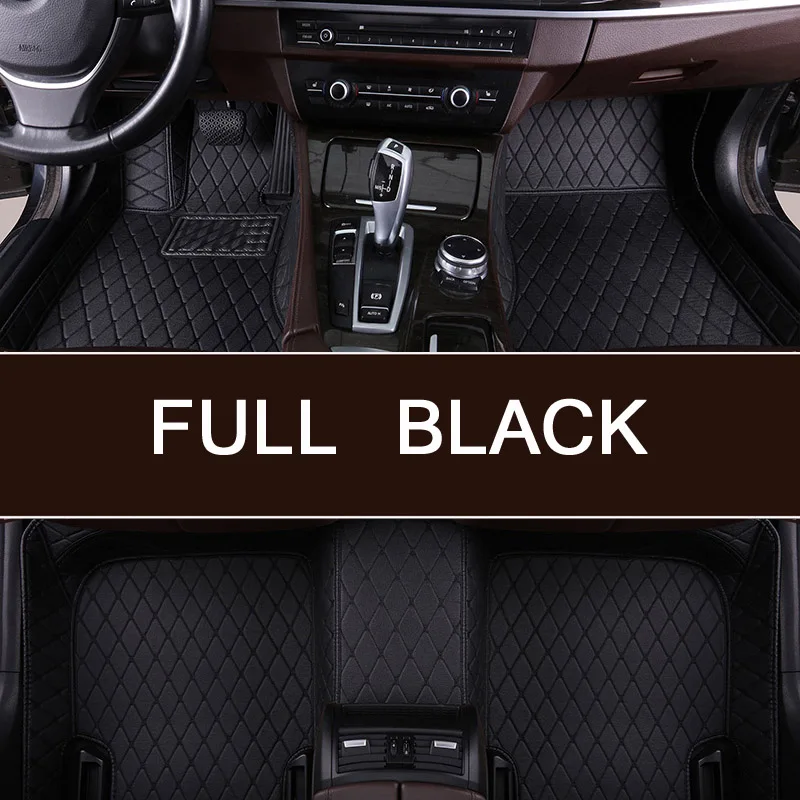 Кожаные автомобильные коврики для NISSAN Armada Altima Dualis Fuga Juke Versa GTR 350Z 307Z Sunny Teana Titan Qashqai X-Trail пылезащитный - Название цвета: full black