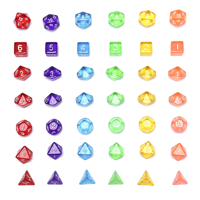 

7pcs/set Creative Game Dice D&D Colorful Multicolor Dice Mixed