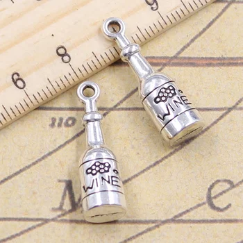 

8pcs Charms Wine Bottle Winebottle 27x8x8mm Tibetan Bronze Silver Color Pendants Making Findings Handmade Antique DIY Jewelry