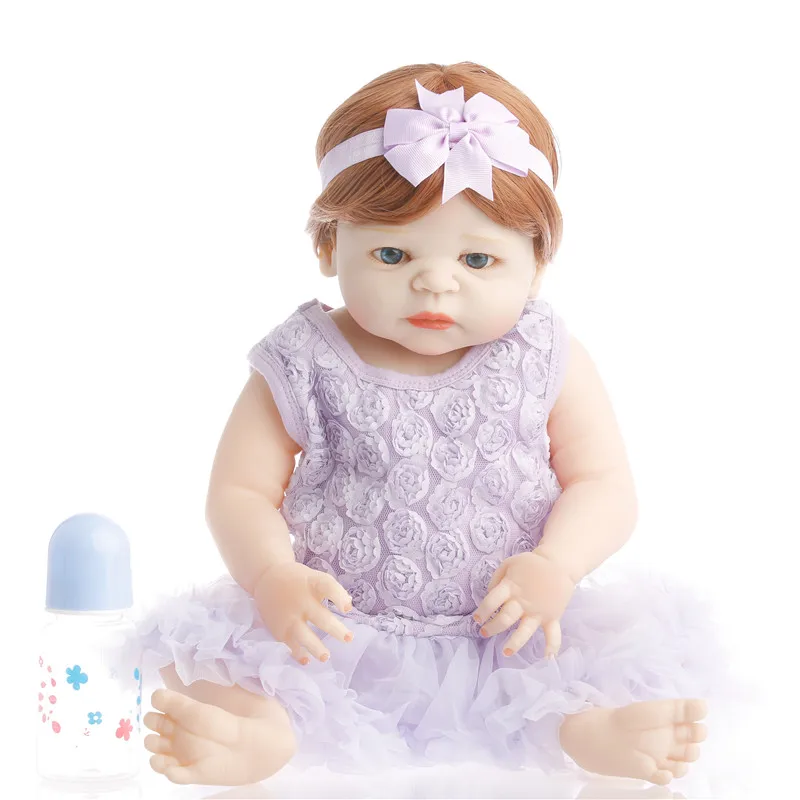 

SanyDoll 22 inch 55 cm Silicone reborn dolls, pink conjoined dress doll birthday present
