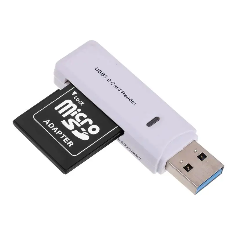 Mini USB 3,0 High Скорость Card Reader Class10 Поддержка Micro SD TF SD MMC карта SDXC с Светодиодный индикатор считыватели карт памяти