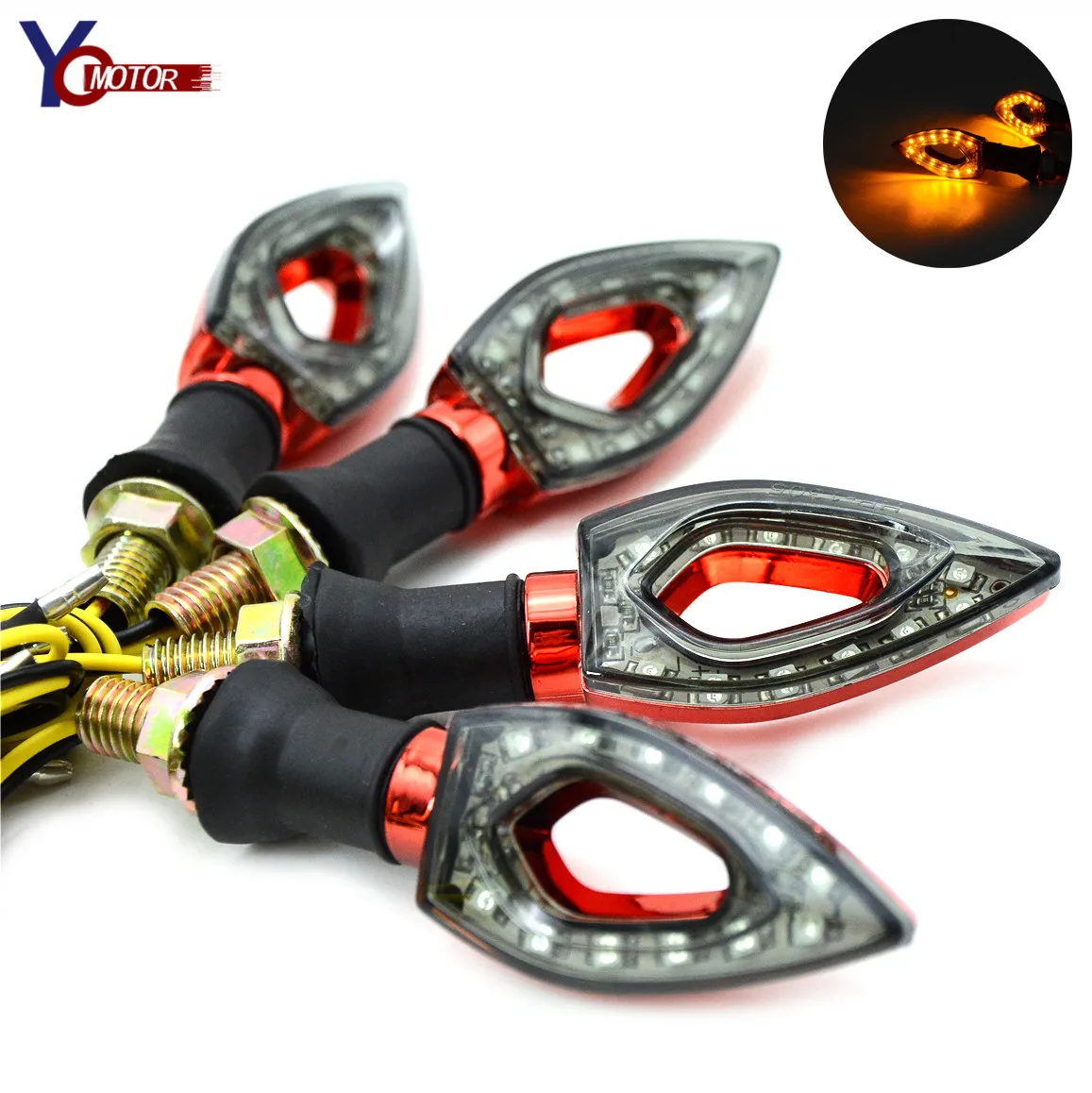 

FOR DUCATI MONSTER 696 796 796 KAWAAKI KLX150S 250 D-TRACKER Motorcycle Motorbike Turn Signal Indicator Blinker Amber Light Lamp