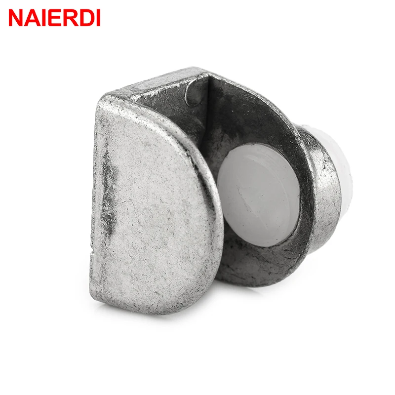 NED Half Round Glass Clamps Zinc Alloy Shelves Support Nickel Finish Corner Bracket Clips For 8mm Thick Furniture Hardware 4PCS glass shelf clamp holder,shelf support brackets