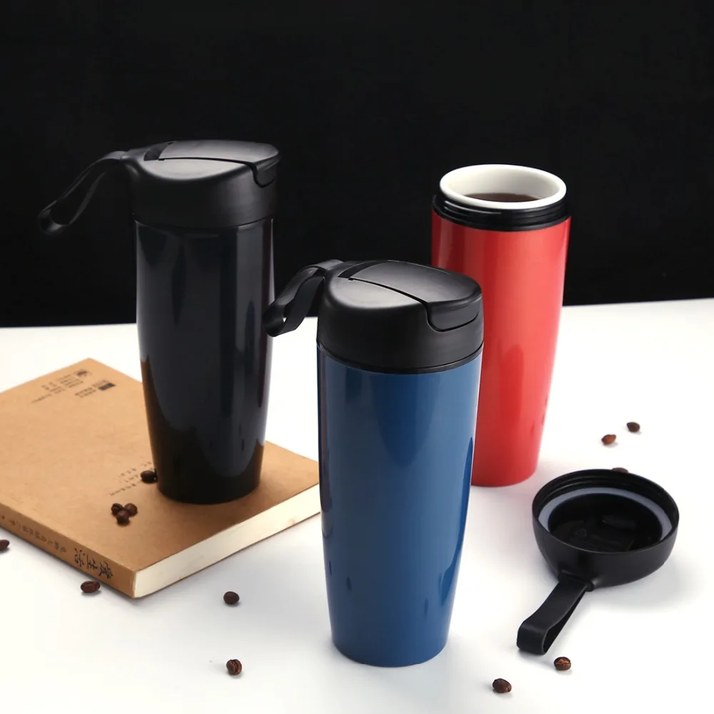 Fashion 500ml Ceramic Coffee Thermos Portable Creative Coffee Bottle