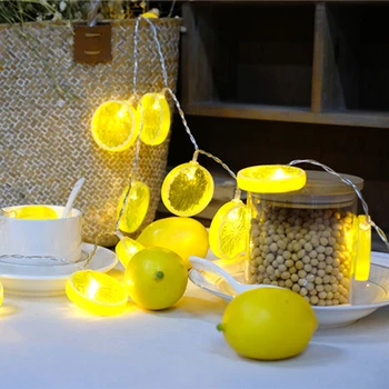 

2M 20 LED Novelty Lemon And Banana Shape String Lights for Halloween Christmas New Year Event Party Light Wedding Decoration Bed