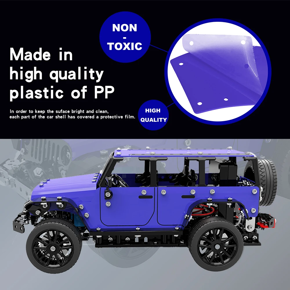 

1:16 25KM/h RC Car Stainless Steel 2CH Remote Control DIY Assembling Jeep RC Off Road Car Kids Toys