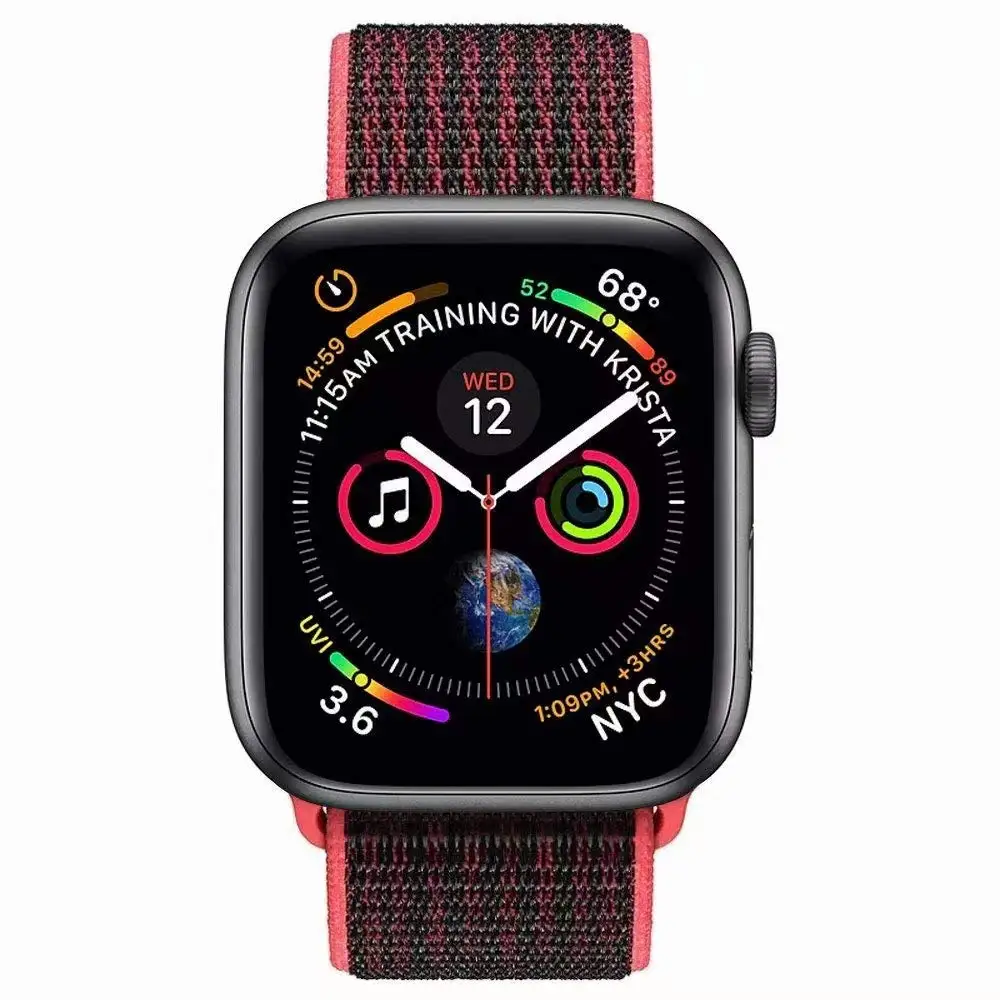 Спортивная петля KeBitt для apple watch 38 мм 42 мм нейлоновый мягкий дышащий для iWatch 5 сменный спортивный ремешок series4 3 2 1 44 мм - Цвет ремешка: Red Black