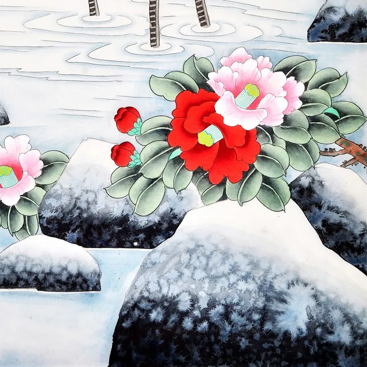 download animasi gratis gambar animasi Chinese Silk Watercolor Flower And Bird Crane Hok Peony Plum Terbaru