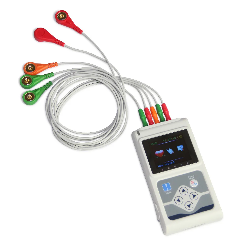 CE approved TLC9803 Handheld 3 Channel ECG/EKG Holter Recorder Monitor System Software