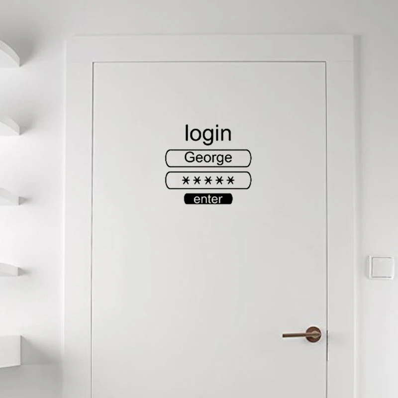 KUCADA Custom Username Login Toilet Sign Bathroom Sign Door Sticker