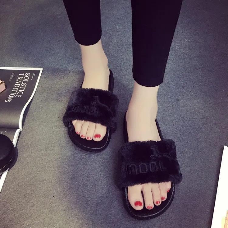 fur slides fur slippers designer flip flops fur sandals slippers