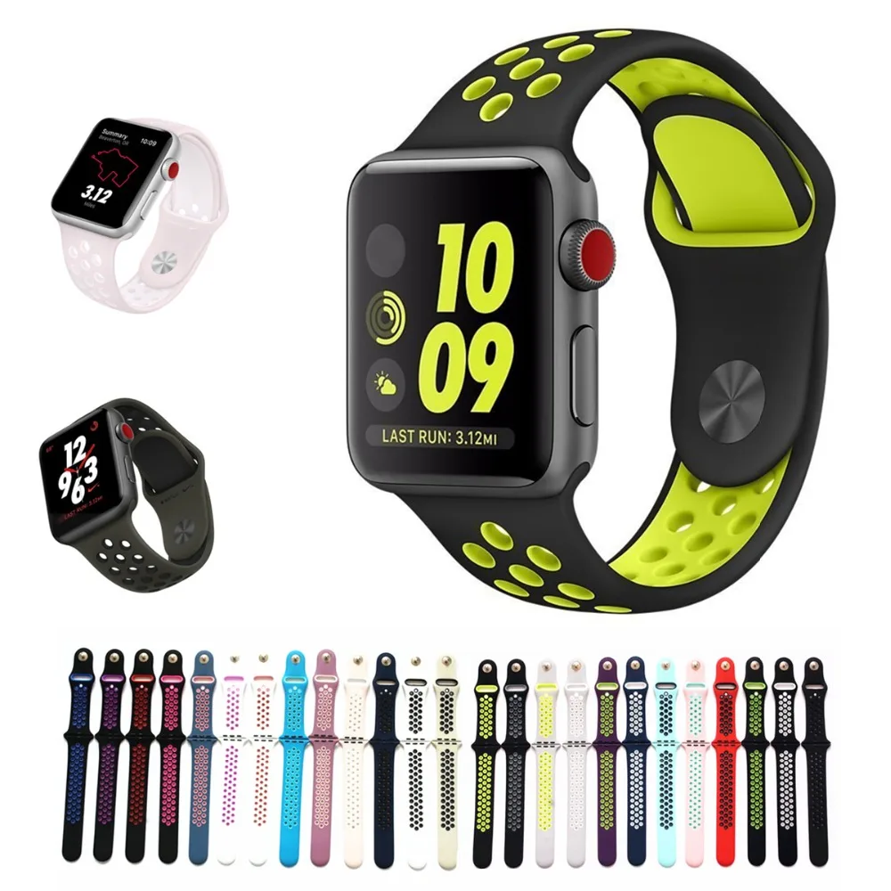 LEONIDAS спортивный силиконовый ремешок для apple watch Iwatch band 42 мм 38 iwatch Series123 мужской