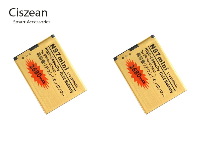 2 шт./лот 2680 мАч BL-4D BL 4D BL4D Золотой Сменный аккумулятор для Nokia N97 Mini N8 N8-00 E5 E5-00 E7 E7-00 T7