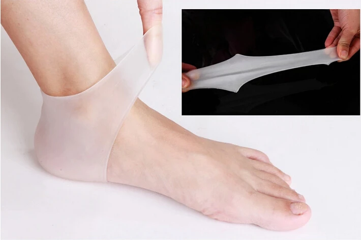 

Relieve heel pain elastic silicone heel protector mat for prevention heel crack heel cover socks as wearproof cleft foot cushion
