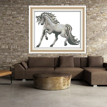 

Horse Chinese Counted Cross Stitch Patterns Kits DMC Cross Stitch Fabric 11CT 14 CT Sets For Embroidery kits Home Decor