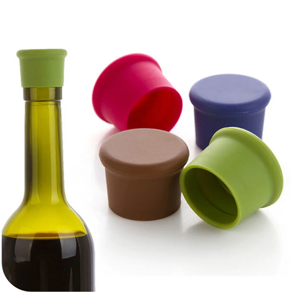 

5 Pcs/Set Reusable Silicone Wine Bottle Stopper Beer Cap Seal Cover MJJ88