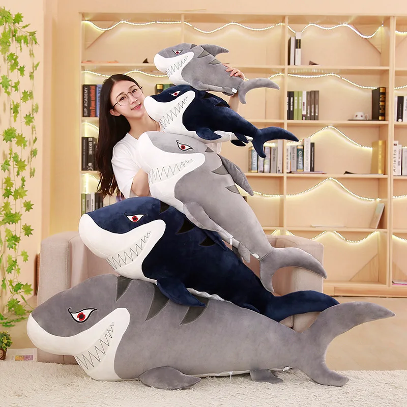 120 см гигантские плюшевые игрушки акулы мягкие морские рыбы животные большой размер Акула кукольные подушки игрушки для детей подарки на день рождения