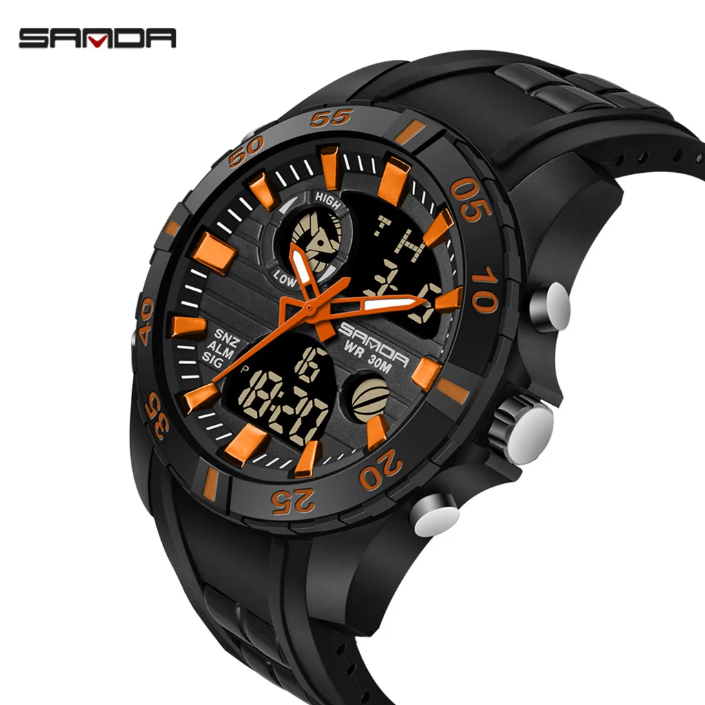 Бренд SANDA модные часы для мужчин G стиль водонепроницаемые спортивные военные часы шок Роскошные Аналоговые Цифровые спортивные часы для мужчин