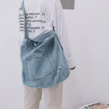 

031519 new hot women handbag female denim messenger bag