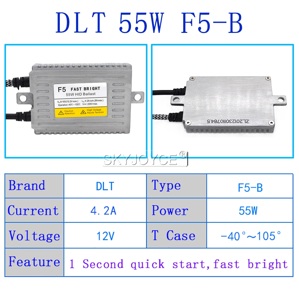 SKYJOYCE DLT 55W F5B 35W F3B Fast Bright Xenon Bulb Ignition Block Slim Quick Start Ballast for Car Headlight Replacement Kit (17)