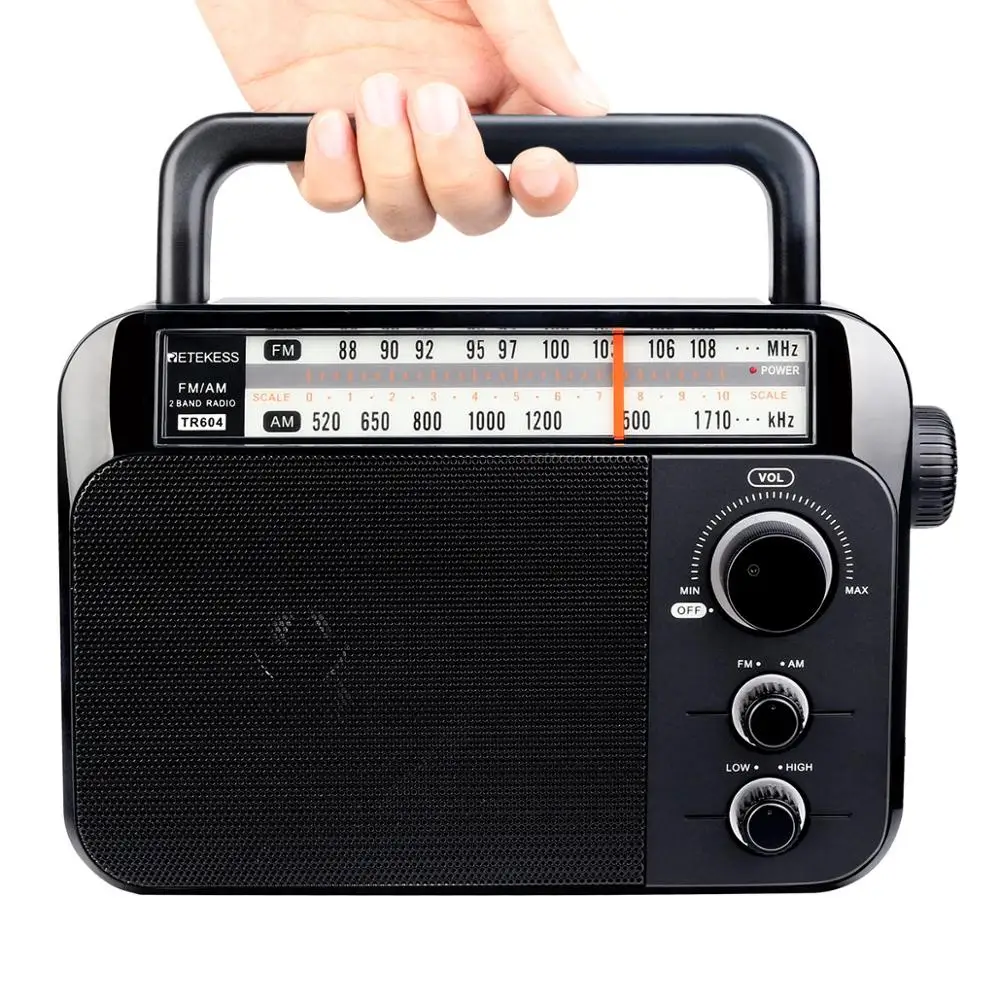 Retekess TR604 FM/AM 2 диапазона черный 2019new портативное радио с питанием от переменного