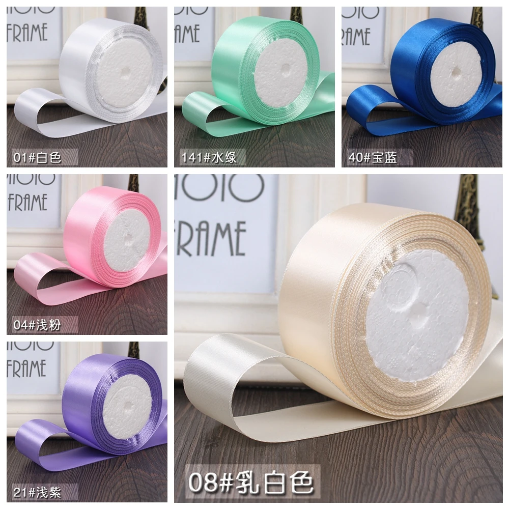 

5 Yards/Lots 40mm Solid Color Satin Ribbons Wedding Chair Table Decoration Christmas Xmas Gift Box Wrapping DIY Crafts Supplies