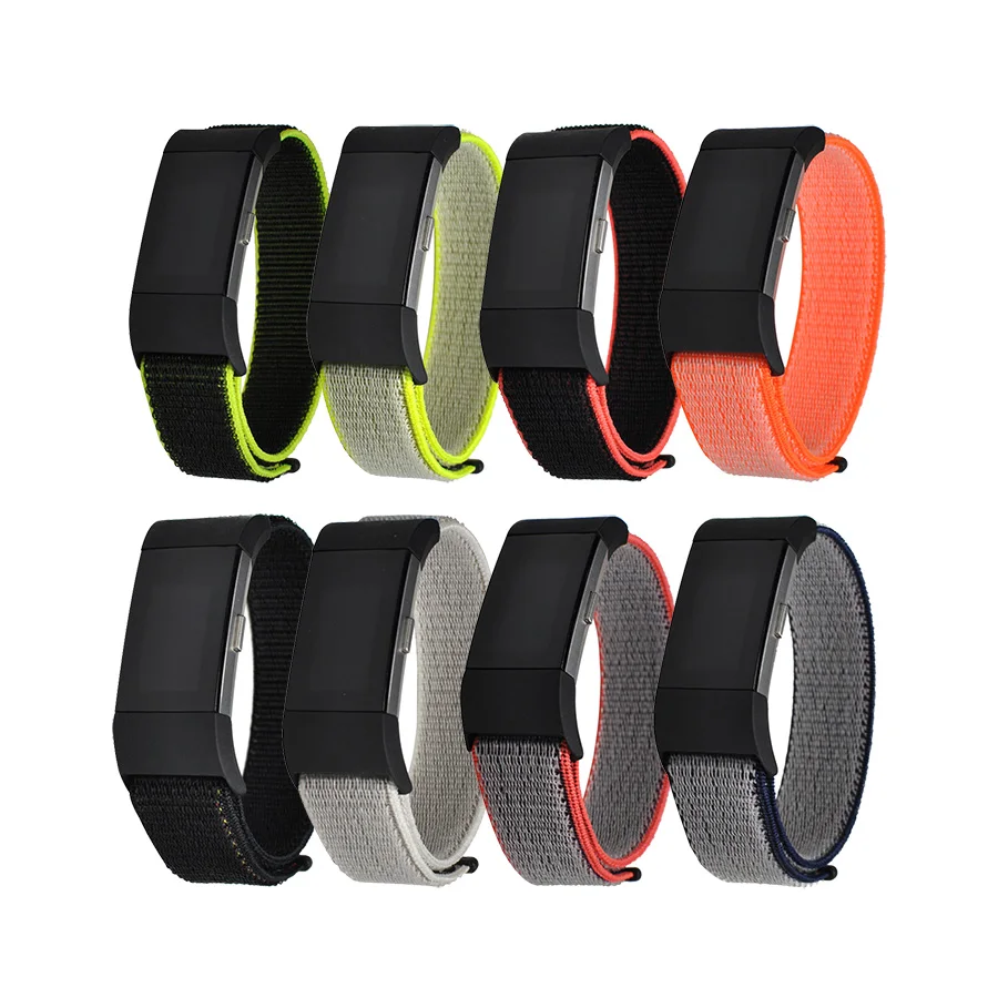 Нейлоновый ремешок для часов браслет Fitbit Charge 2 Ремешки наручных Сменные